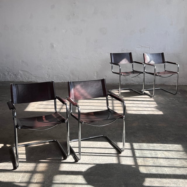 MG5 Leather Chairs by Matteo Grassi, 1970, Set of 4 For Sale - Image 13 of 17