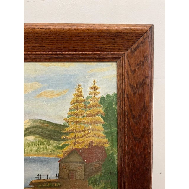1970s Vintage Original Framed and Signed Lakeside Landscape Artwork. For Sale - Image 5 of 10