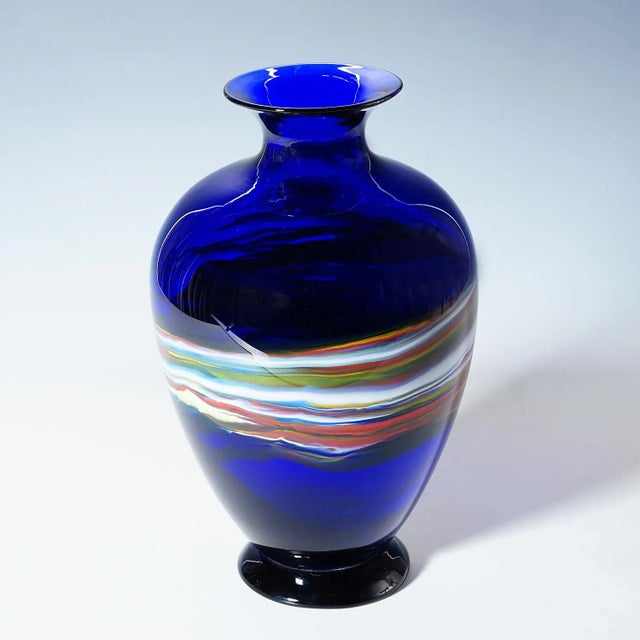 Art Glass Vase by Gianni Versage for Vetreria Archimede Seguso ca. 1990s A large and heavy vintage art glass vase designed...