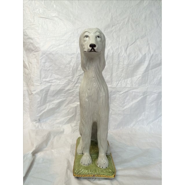Italian Ceramic Afghan Hound Statue Chairish