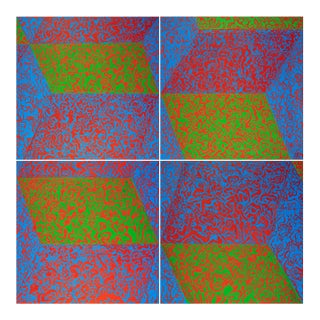 'Abstract Polyptych, 1984', Neo-Expressionist German School, Extra Large, Oversized, 79" X 79" For Sale