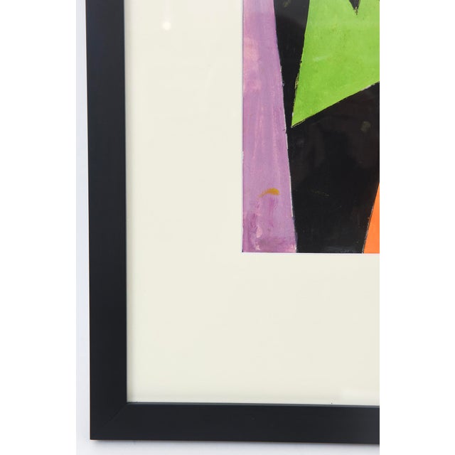 Wood Vintage Rolph Scarlett Acrylic on Paper Custom Framed 1960's For Sale - Image 7 of 10