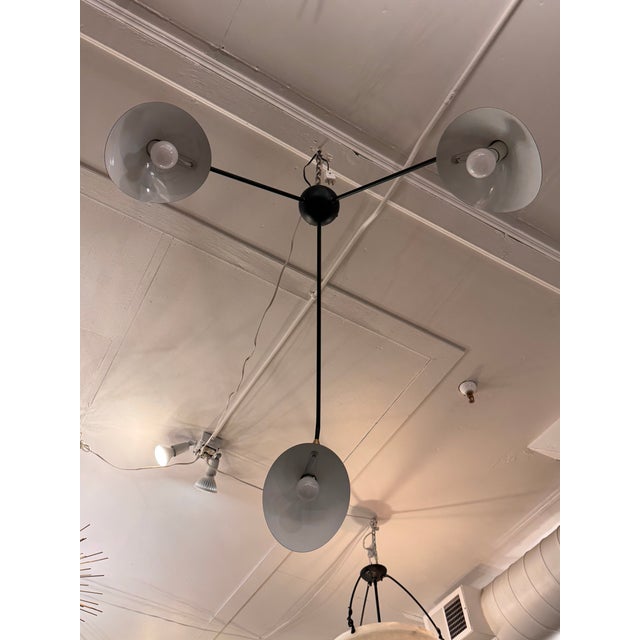 Serge Mouille Style Spider Ceiling Lamp, Three Arms For Sale - Image 4 of 12