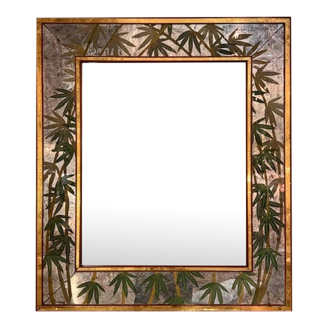 Vintage Italian Eglomise Palm Mirror For Sale