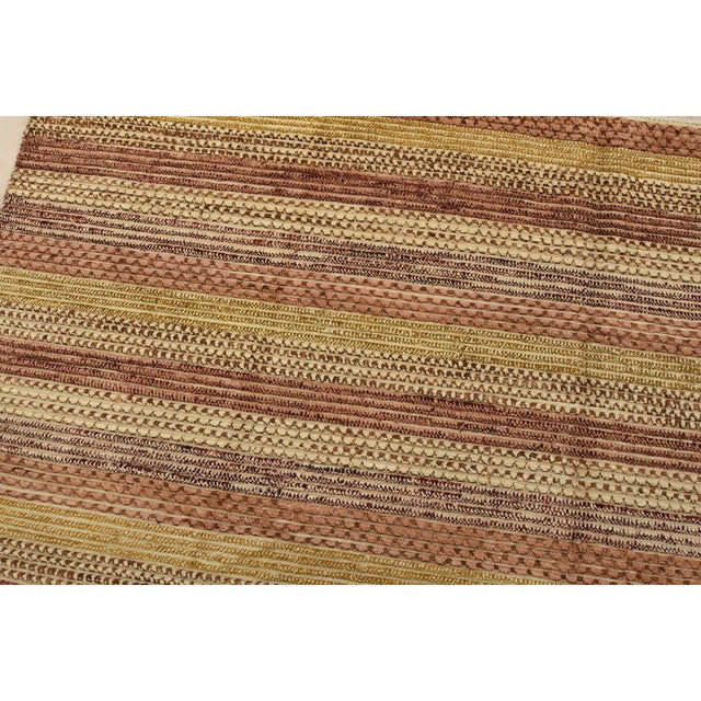 Gabbeh Rug 7’10” X 9’11” Multicolor Wool Striped Hand-Knotted Carpet For Sale In Philadelphia - Image 6 of 15