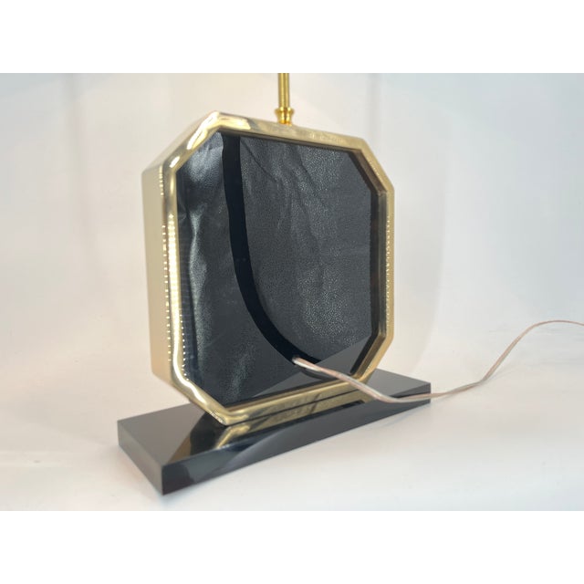 Brass Etched Table Lamp by Georges Mathias, 1970s For Sale - Image 12 of 12