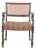 Antique Oak Armchair with Upholstery and Cane, 1920s For Sale