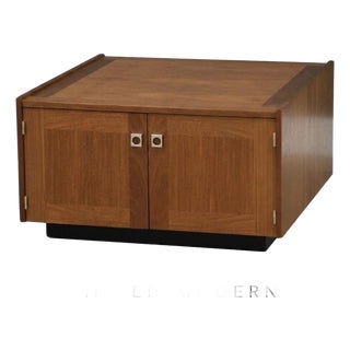 1970s Refinished Danish Teak Square Coffee Table For Sale