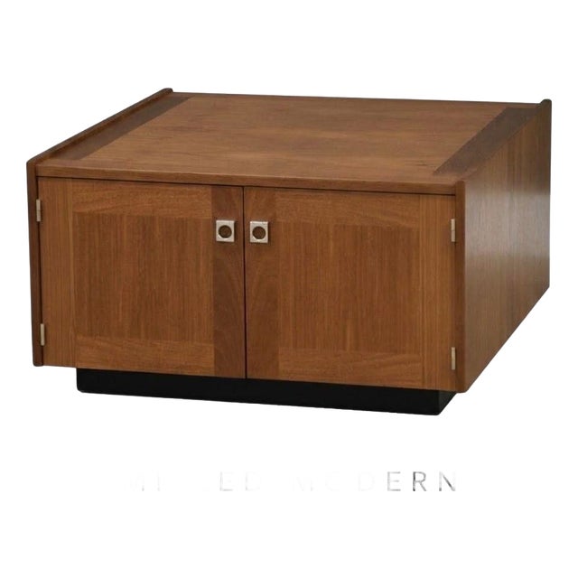 1970s Refinished Danish Teak Square Coffee Table For Sale