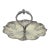Vintage Small Silver Bonbon Dish With Handle Ruffled Edge Tray, Round Silver Plated Dish With Pierced Cutout Details For Sale