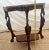 Vintage Demilune Console Half Moon Table, Walnut Top, Bottom Shelf, Carved Swan For Sale - Image 9 of 12