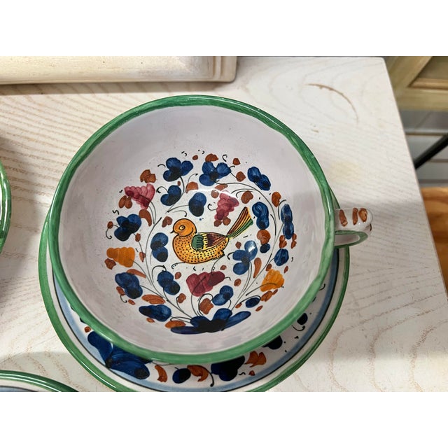 Deruta Vintage Deruta Italian Cup & Saucer Signed - 7 Pieces For Sale - Image 4 of 6