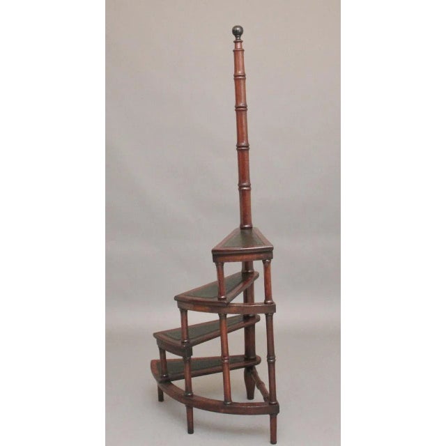 Wood Mahogany Library Steps, 1960s For Sale - Image 7 of 13