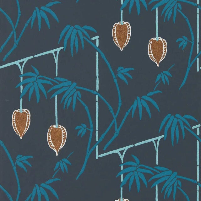 Harlequin Kimiko Wallpaper in Japanese Ink/Copper For Sale