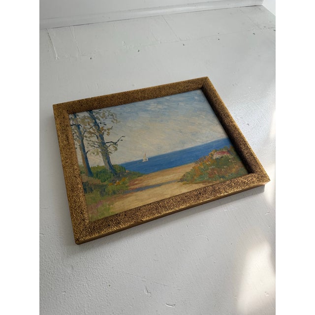 Impressionist Sailboat Oil Painting Circa 1920-1940 For Sale - Image 10 of 11