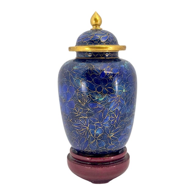 Late 1960s–1970s Jingfa Beijing Cloisonné Ginger Jar With Stand For Sale - Image 13 of 14