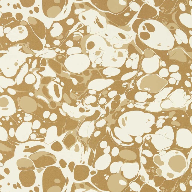 Harlequin Marble Wallpaper in Incense/Soft Focus/Gold - a Sample For Sale