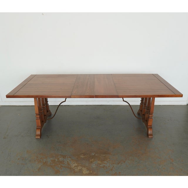 Wood Vintage Double Pedestal Dining Table For Sale - Image 7 of 18