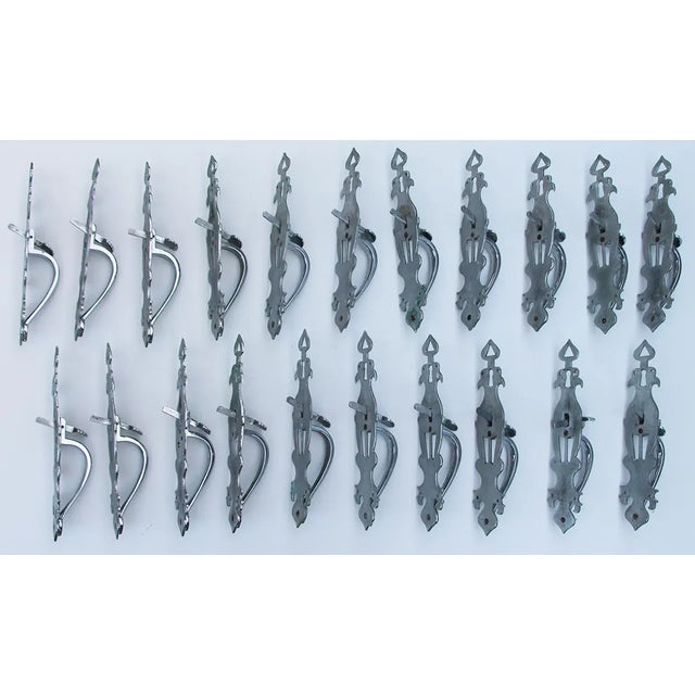 Vintage Door Thumb Latch Handle, Chrome Plated Brass - Set of 21 For Sale - Image 10 of 13