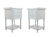 Pair of White Side Tables/Bedside Tables With Light Blue Lines W 20" * D 15" * H 28.5"