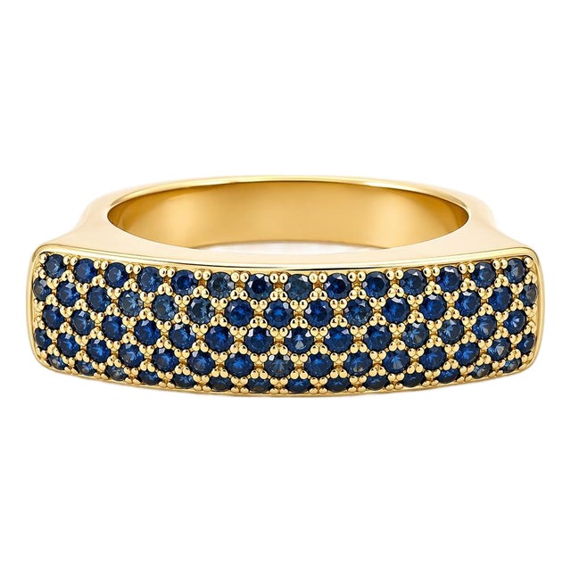 David Vangelder of Paris 18k Rose Gold Sapphire Ring, Size 6.5 For Sale