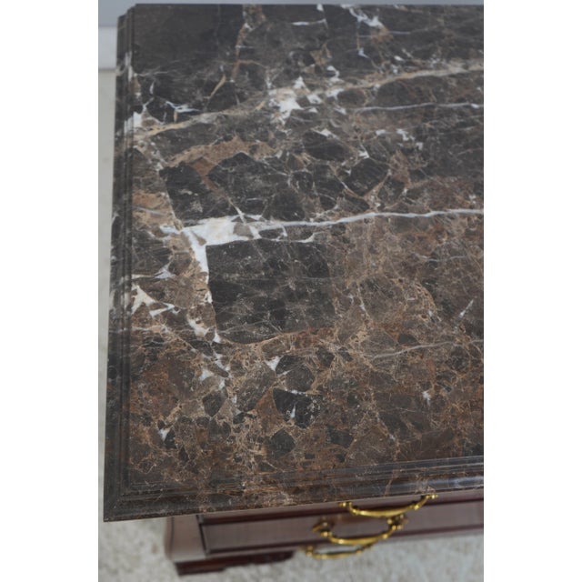 Henkel Harris Marble Top Kettle Base Mahogany Chest For Sale - Image 15 of 18