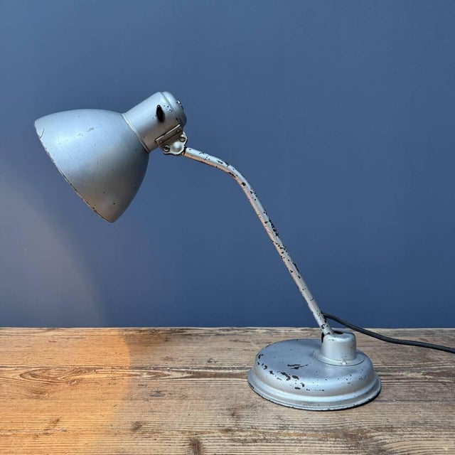 Metal Bauhaus Desk Lamp in Silver-Grey For Sale - Image 7 of 18