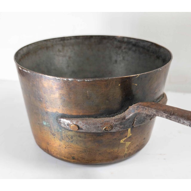 19th Century Copper and Handwrought Steel Kitchen Saucepan For Sale - Image 12 of 14