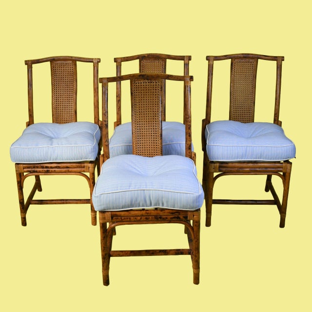 1970s British Colonial Burnt Bamboo Dining Set For Sale - Image 12 of 12