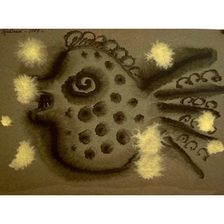 Michail Grobman, Post Soviet Nonconformist Avant Garde Russian Israeli Gouache Painting Grobman, 1964 For Sale