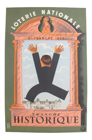 1939 French Loterie National Poster, Tranche Historique