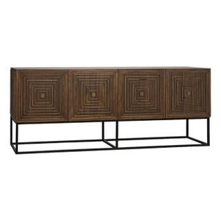Lanon Sideboard with Iron Base, Dark Walnut For Sale