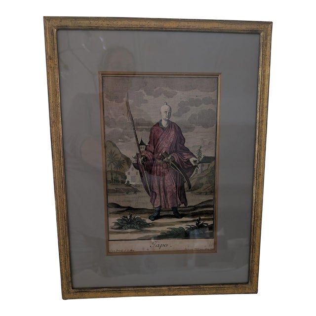 Antique 18thC Jeremias Wolff Hand-Colored Etching Japo For Sale