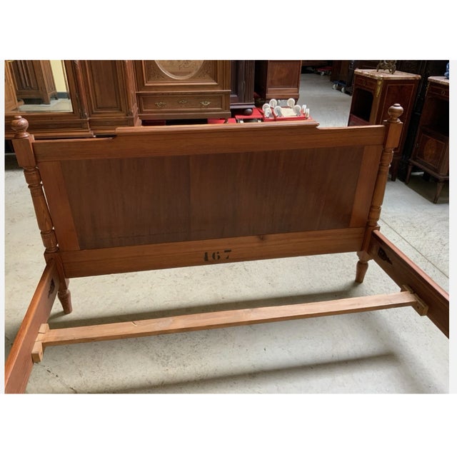 Antique Art Nouveau Ornate Bed with Inlays, 1900 For Sale - Image 10 of 11