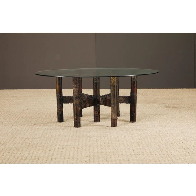 Brutalist Paul Evans Brutalist Cocktail Table in Patinated Steel and Bronze, C. 1970 For Sale - Image 3 of 16