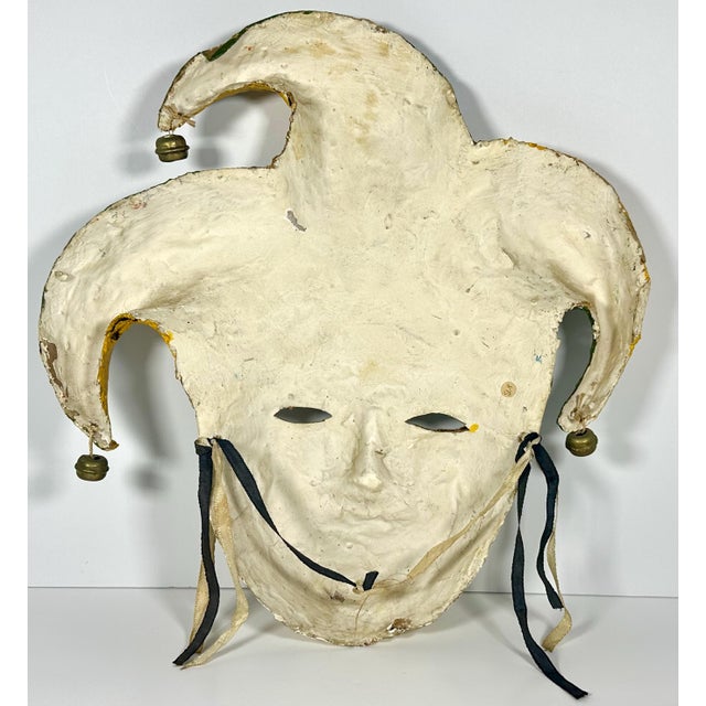 Paper Mexican Papier Mache Payaso Jester Mask signed Orozco c. 1950s For Sale - Image 7 of 10