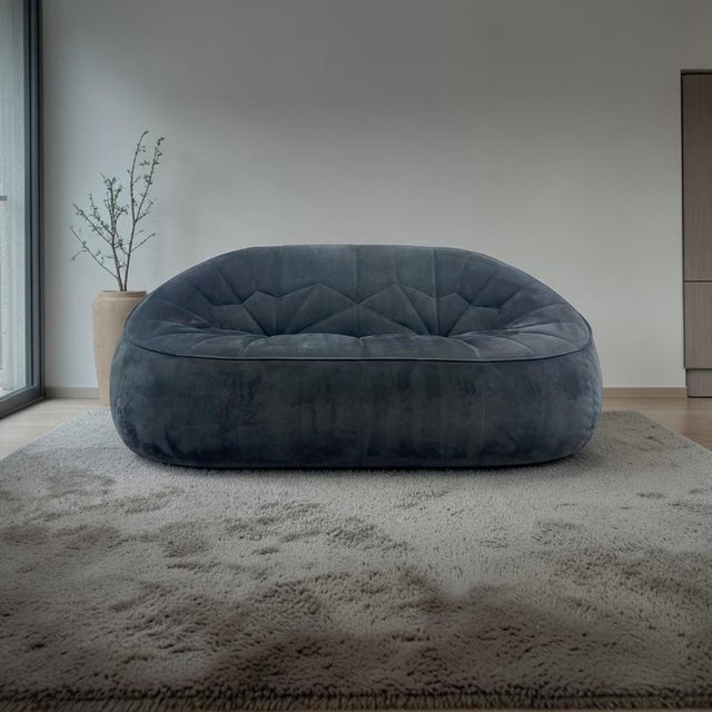 Ligne Roset Black Two-Seater Sofa from Ligne Roset For Sale - Image 4 of 18