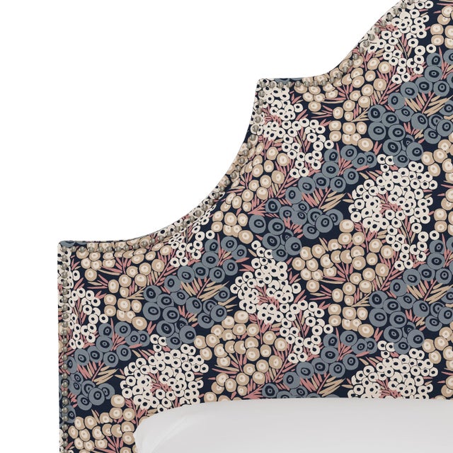 Spritely Home Halsted Headboard in Navy Blush Loiret, King For Sale - Image 4 of 6