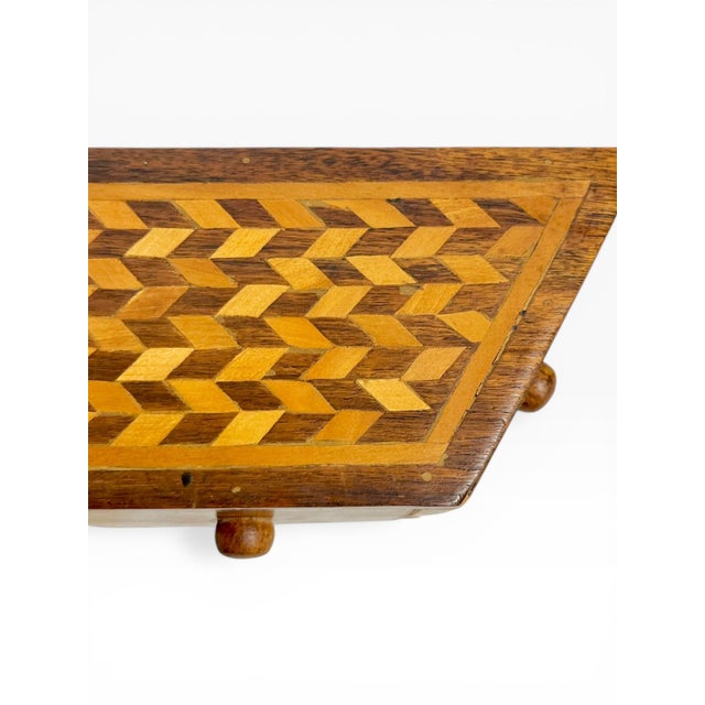 Brown Vintage Folk Art Inlaid Spice Box – Mid 20th Century Cabin / Outsider Art For Sale - Image 8 of 14