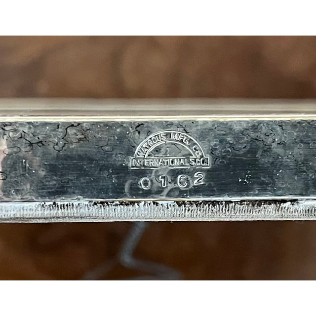 Antique Early 20th Century American Arts & Crafts Hand Hammered Silver Plate Picture Frame by Watrous Mfg. Co., Wallingford, Connecticut Circa 1900 For Sale - Image 11 of 14