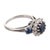 1970s Gia 1.55 Carat No Heat Sapphire Diamond Platinum Cluster Ring, Size 5 For Sale - Image 4 of 5