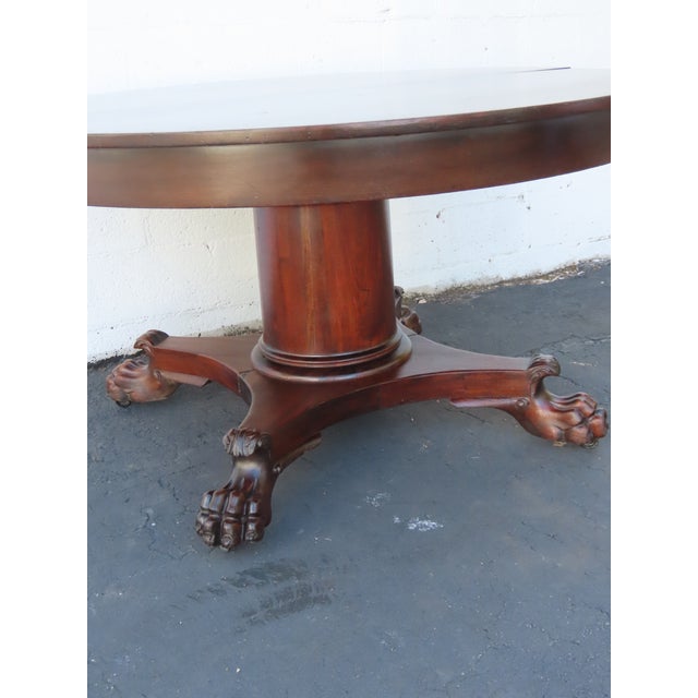 Late 1800s Carved Claw Feet Mahogany Large Dining Table 6642 For Sale - Image 11 of 13