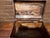 Vintage Chinese Cultural Revolution Relief Lacquer Trunk Box Raised Pomegranate For Sale - Image 11 of 12