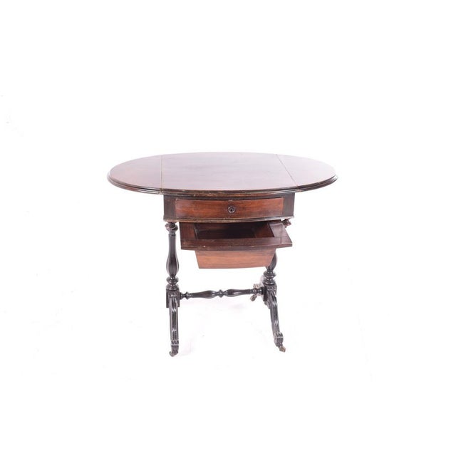Brown Antique English Sewing Table For Sale - Image 8 of 9