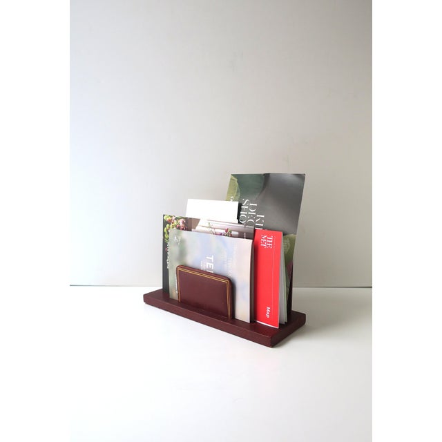 Mid 20th Century French Leather Mail Desk Holder, Cartier Style, Mid-20th Century, France For Sale - Image 5 of 11