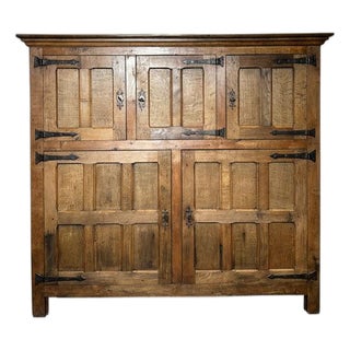 Antique Rustic Cabinet in Oak For Sale