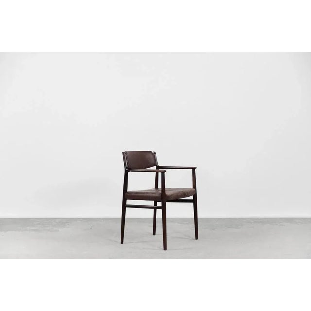 Mid-Century Modern Brown Leather Executive Chair by Arne Vodder, 1960s For Sale - Image 12 of 12