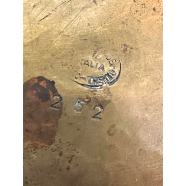 Metal Vintage Italian Mid-Century Modern Egidio Casagrande Borgo Trento Hammered Brass Footed Swirl / Swirled Bowl For Sale - Image 7 of 7