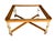 Chinoiserie Vintage Faux Bamboo Brass & Glass Coffee Table | Hollywood Regency Chinoiserie Cocktail Table | Campaign Style Designer Square Coffee Table For Sale - Image 3 of 13