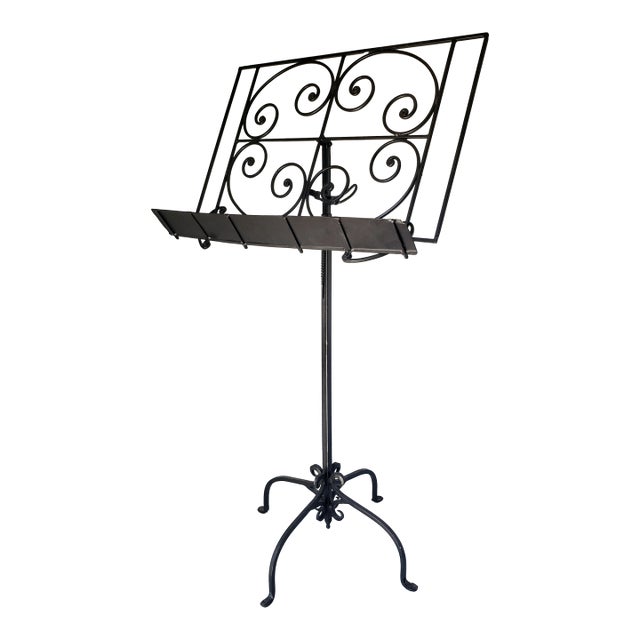 Vintage Metal Scroll Music Stand For Sale